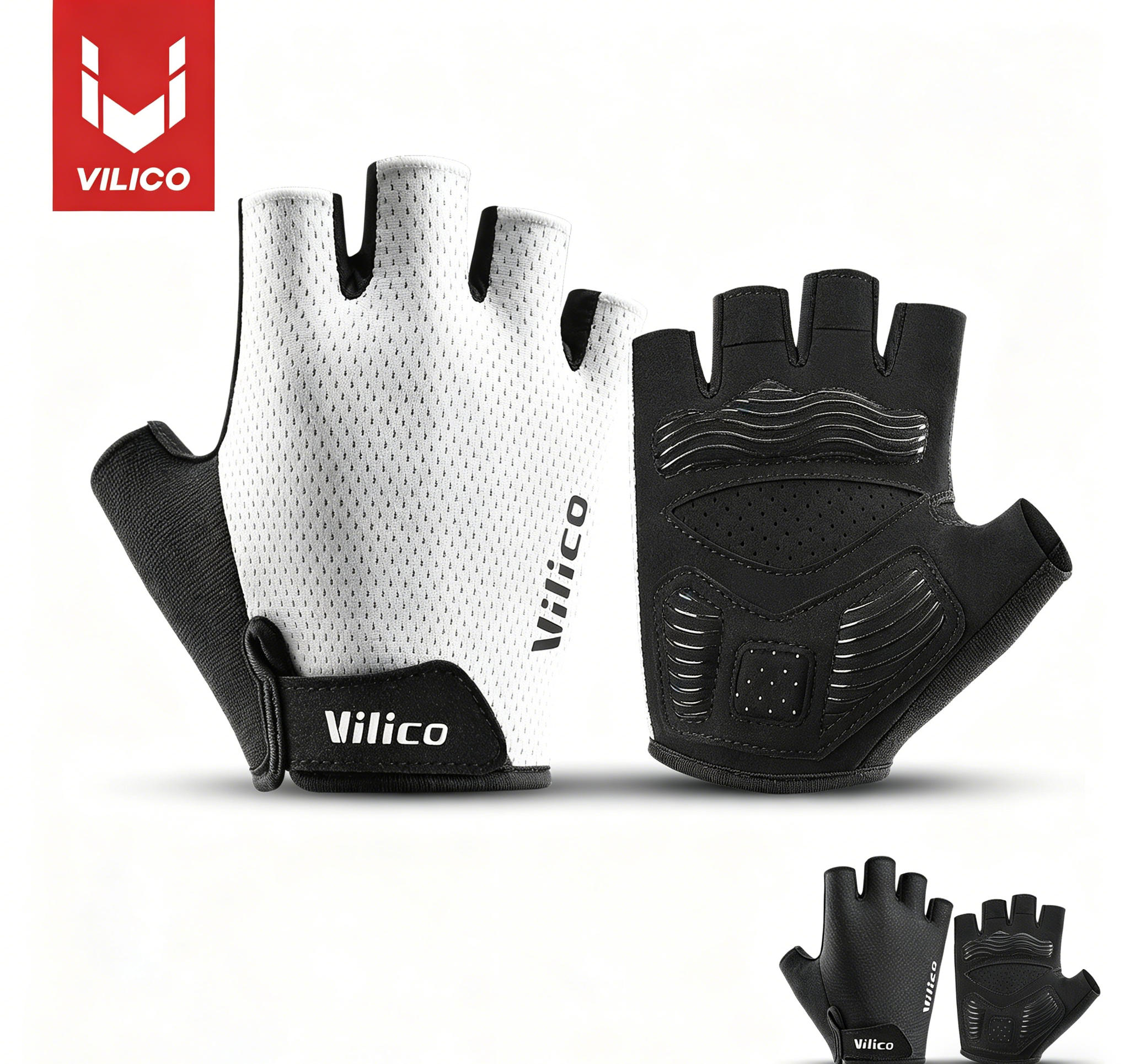Workout Glove Gym - VILICO 통기성 반 손가락 사이클링 장갑