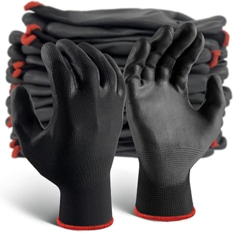 Nitrile Mechanic Glove - 6/12/18PCS 블랙 PU 코팅 장갑 미끄럼