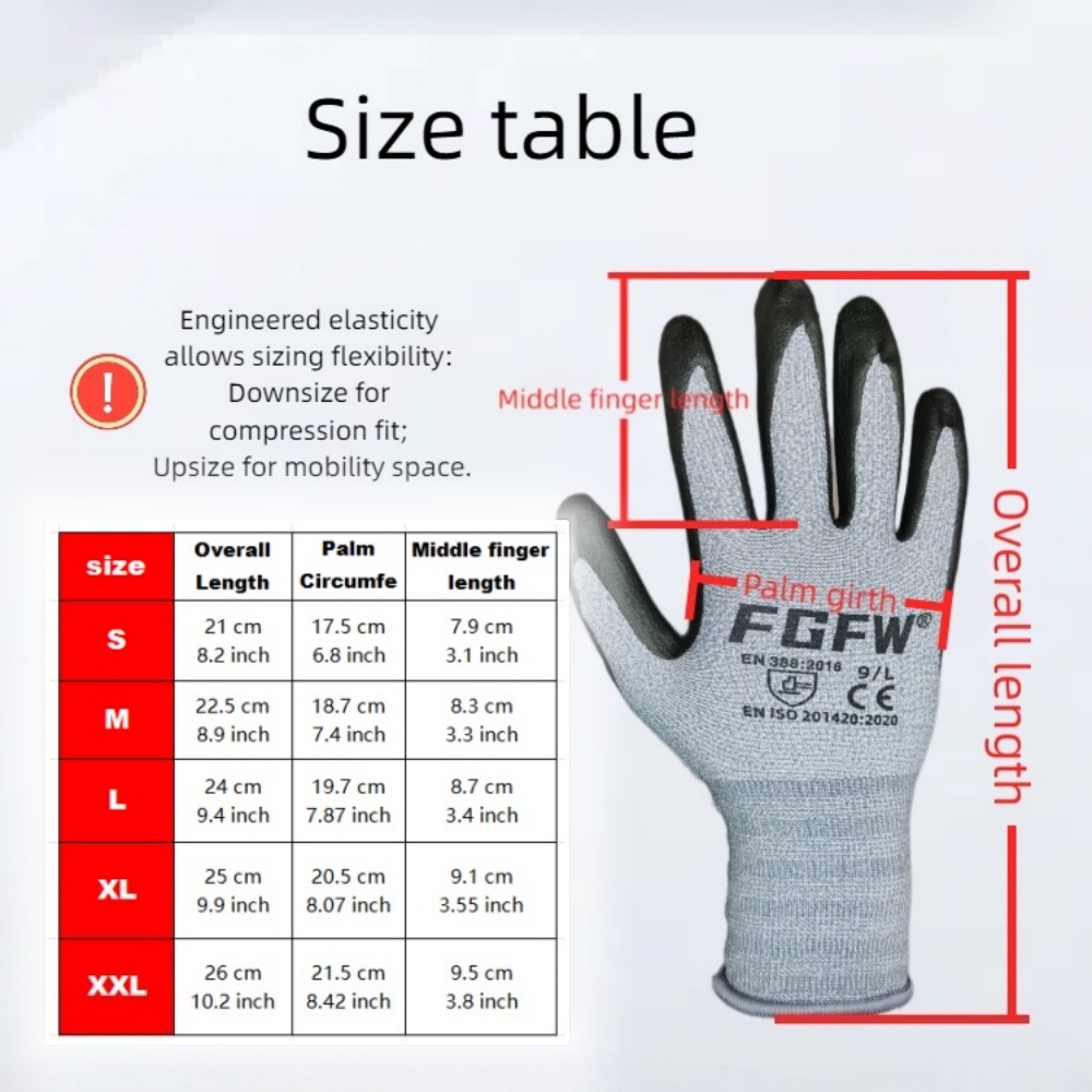 니트릴 고무 그립이 있는 부드럽고 통기성이 뛰어난 스판 - Nitrile Mechanic Glove 리뷰 및 가격