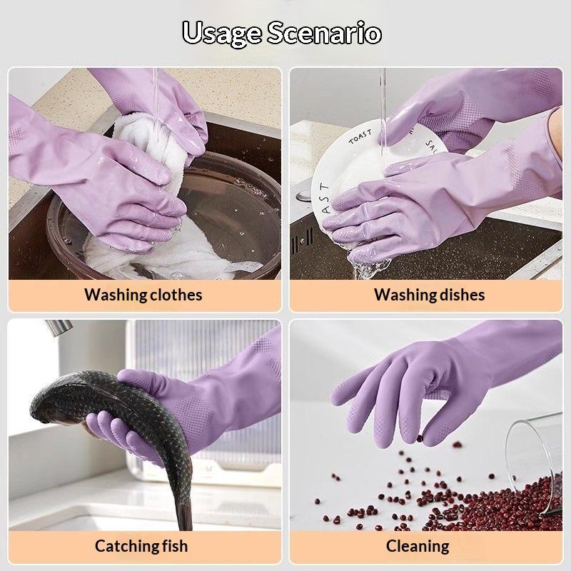 1 쌍 라텍스 가정용 청소 장갑 방수 접시 세척 장갑  - Dish Glove Rubber 리뷰 및 가격